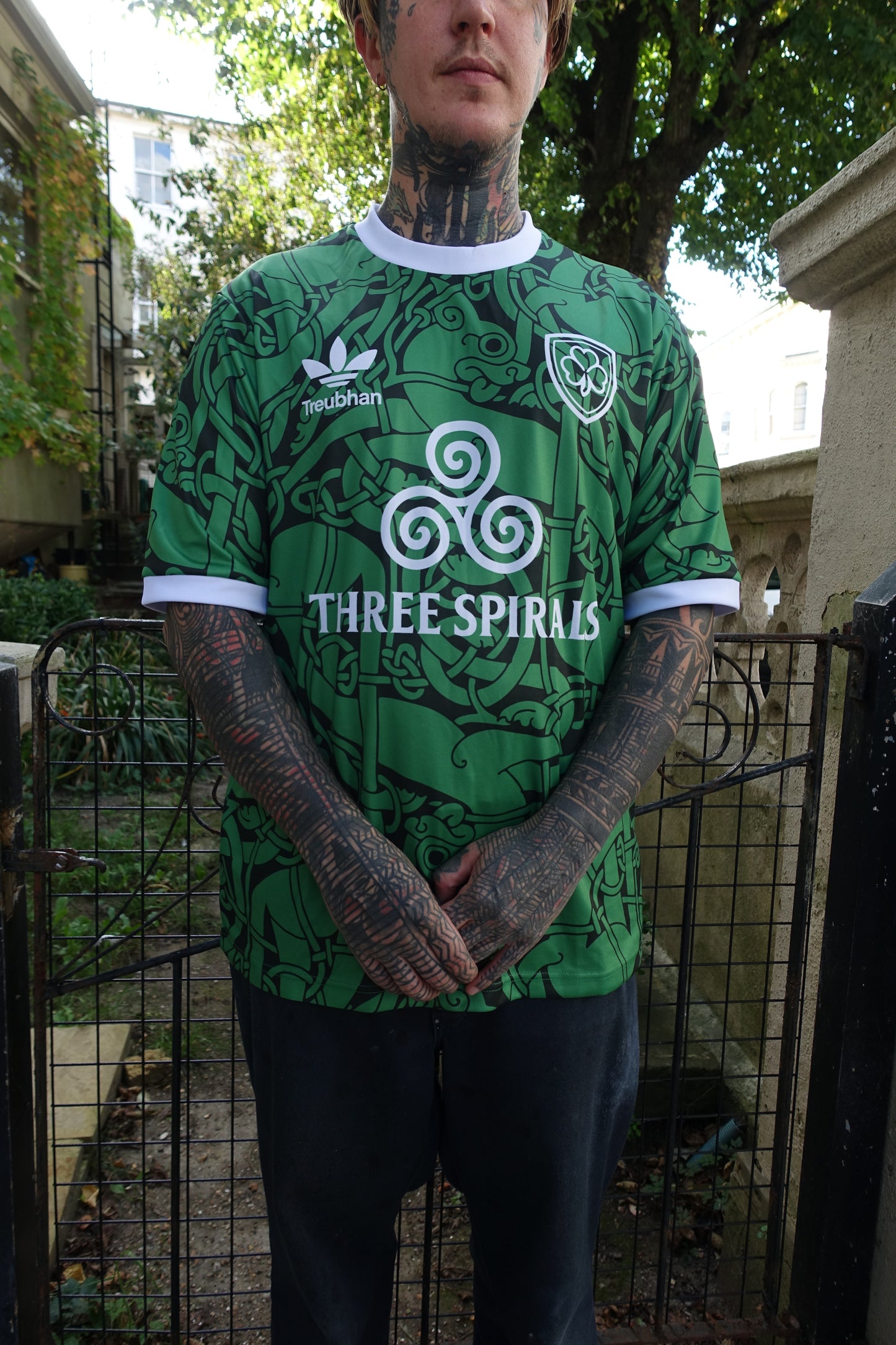 Three Spirals Football Tee