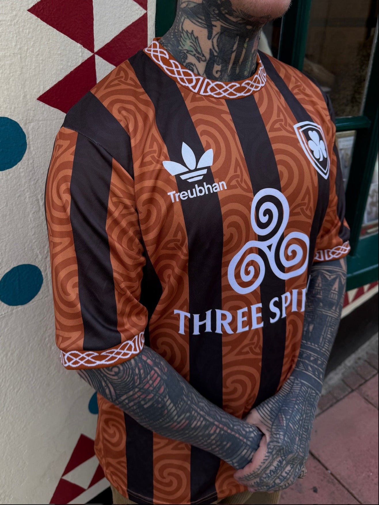 Three Spirals Football Tee - Brown