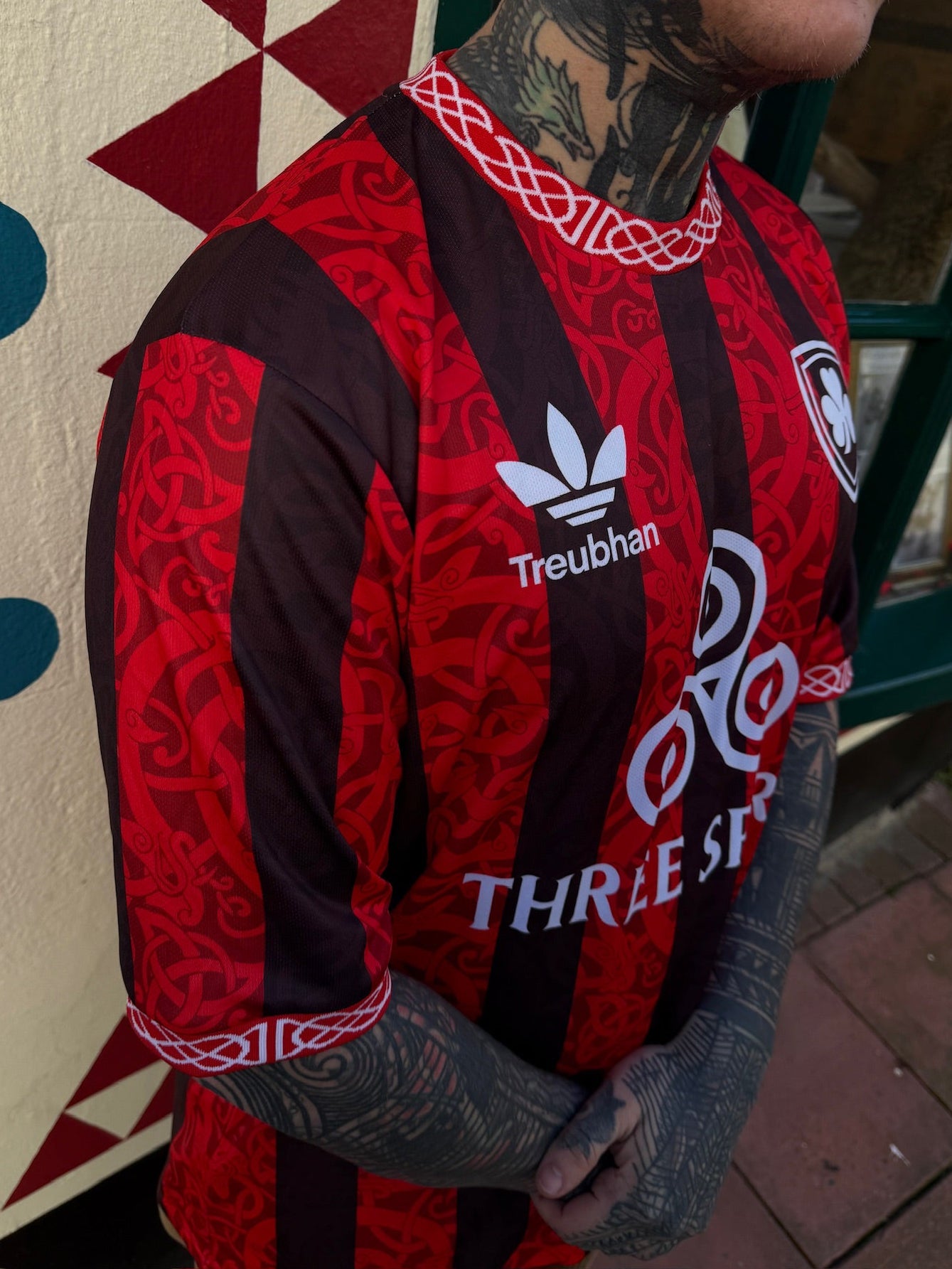 Celtic Dragon Football Tee - Red