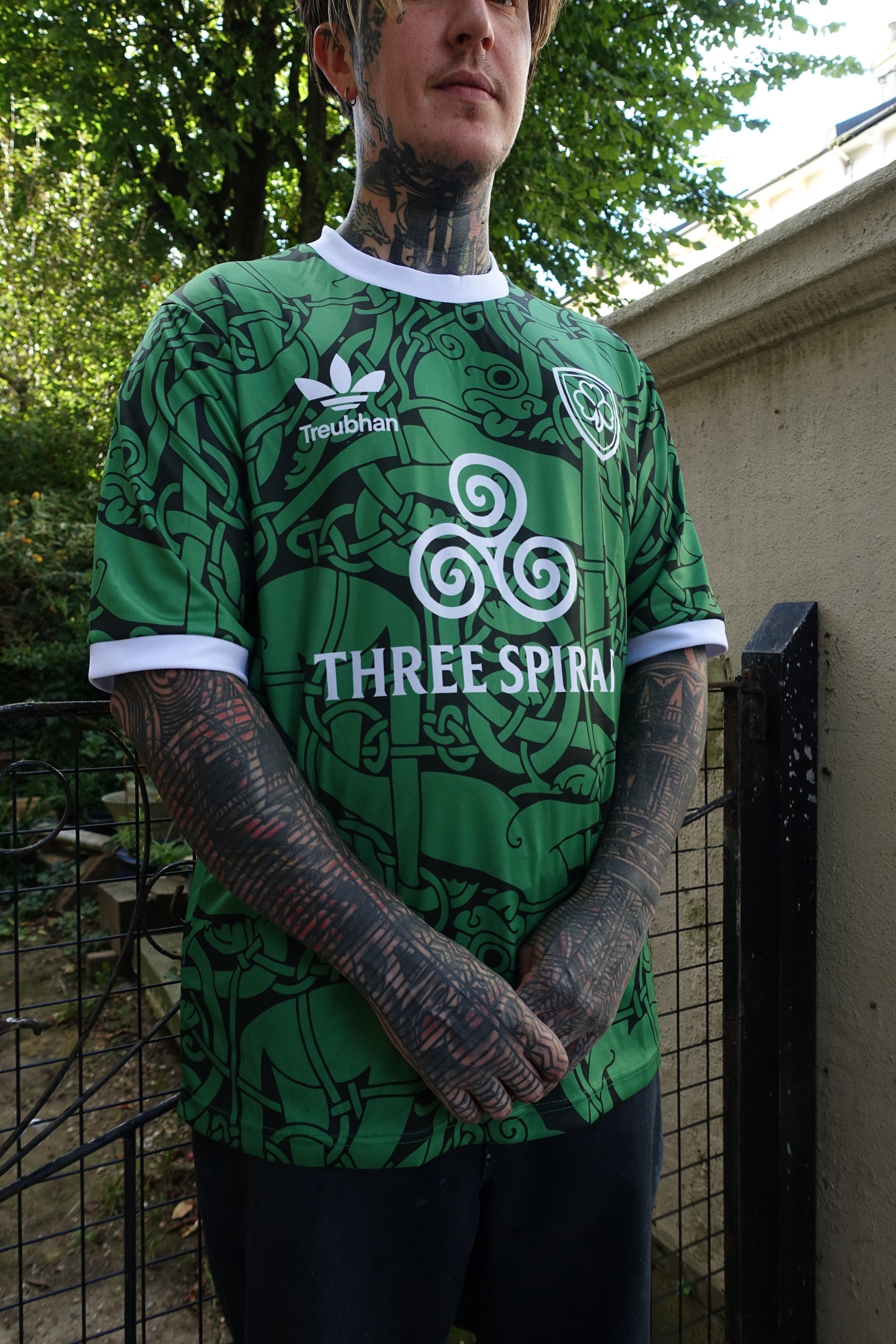 Three Spirals Football Tee