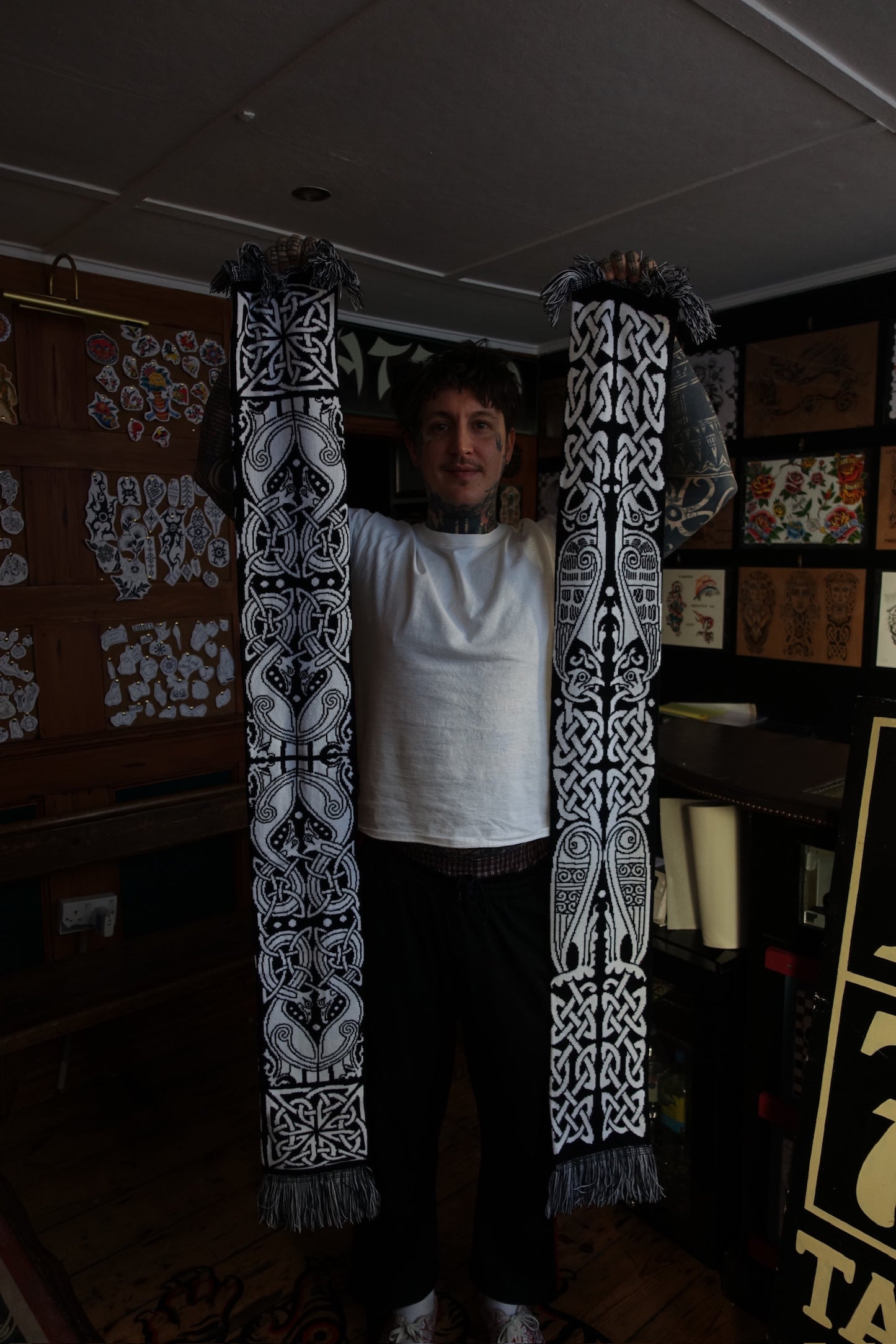 Celtic Birds Entwined Scarf - Symmetrical