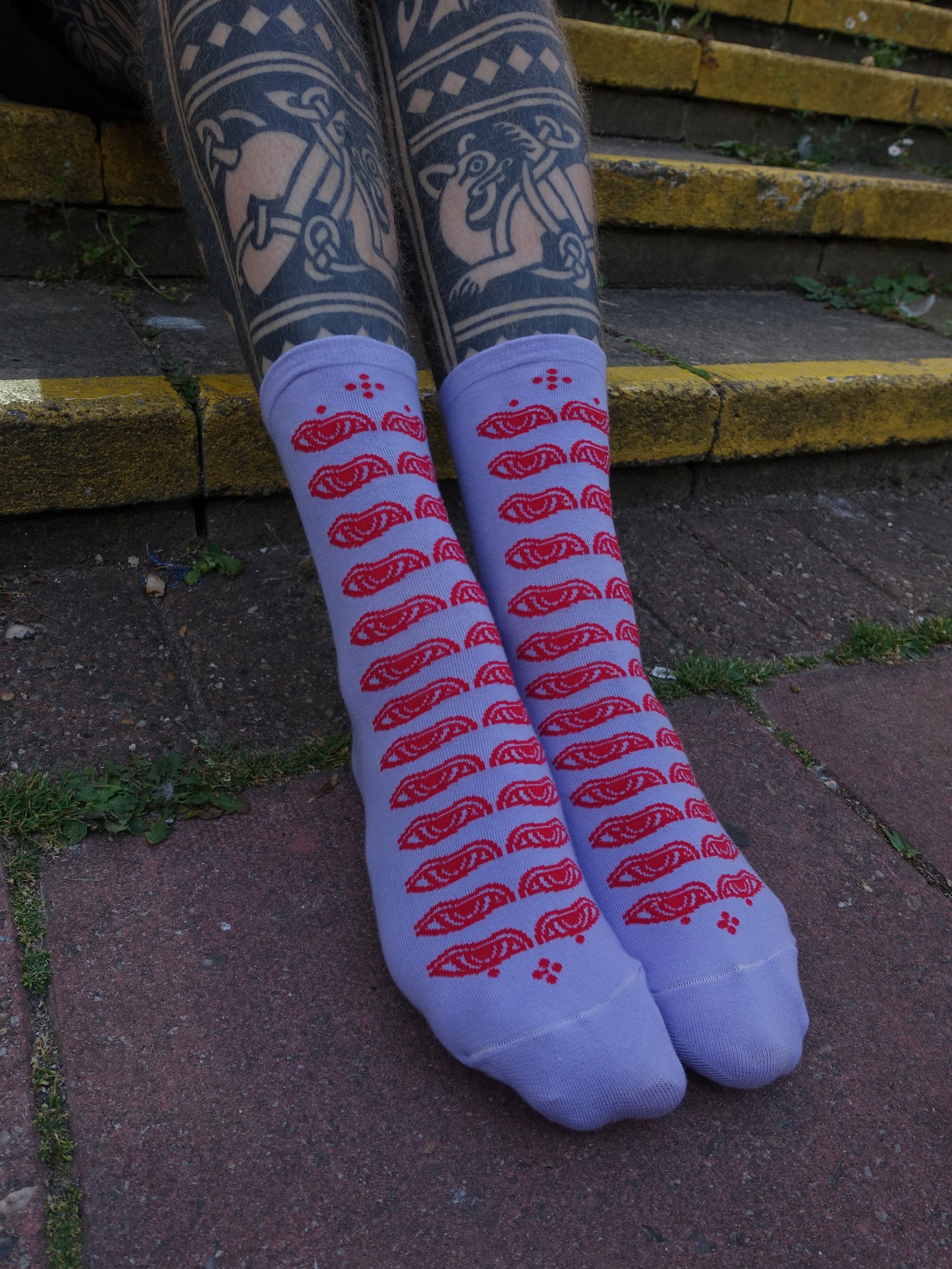 Tibetan Eye Socks - Purple