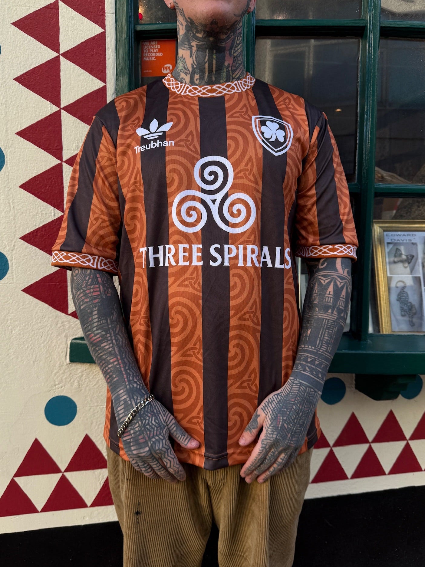 Three Spirals Football Tee - Brown