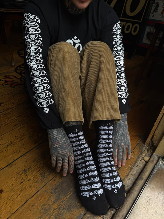 Tibetan Eye Socks - Black