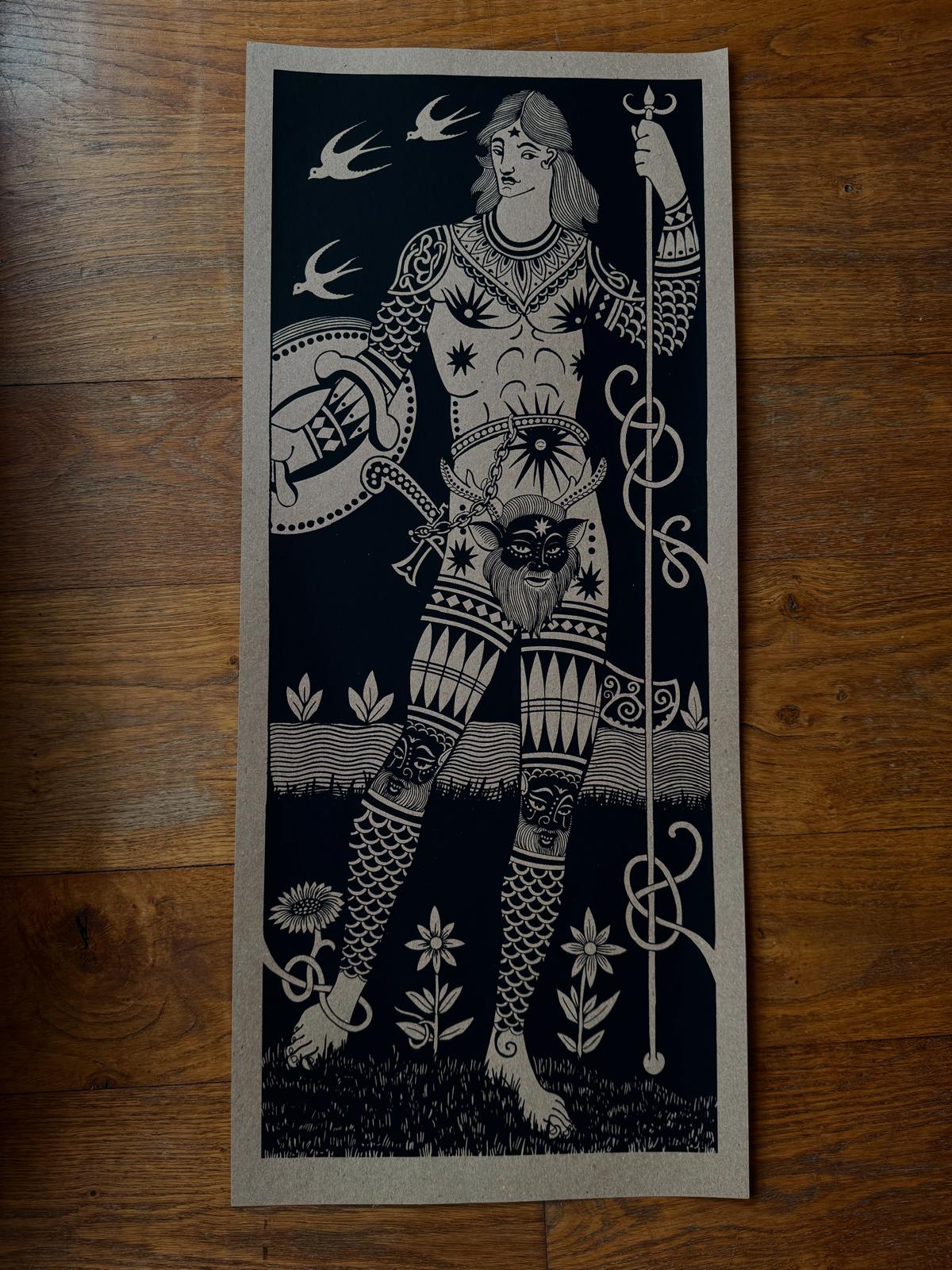 Pictish Warrior Man Print [Signed]