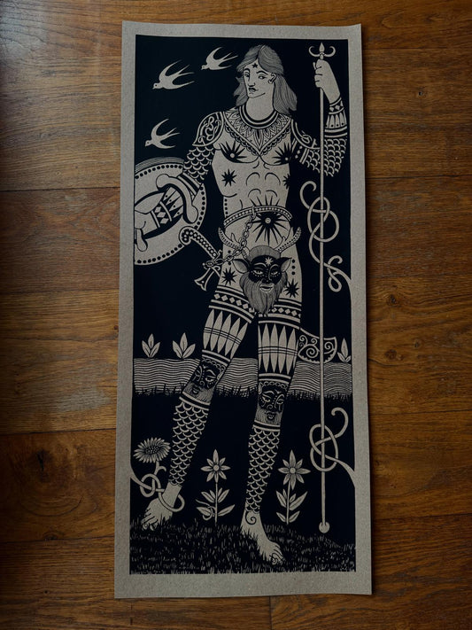 Pictish Warrior Man Print