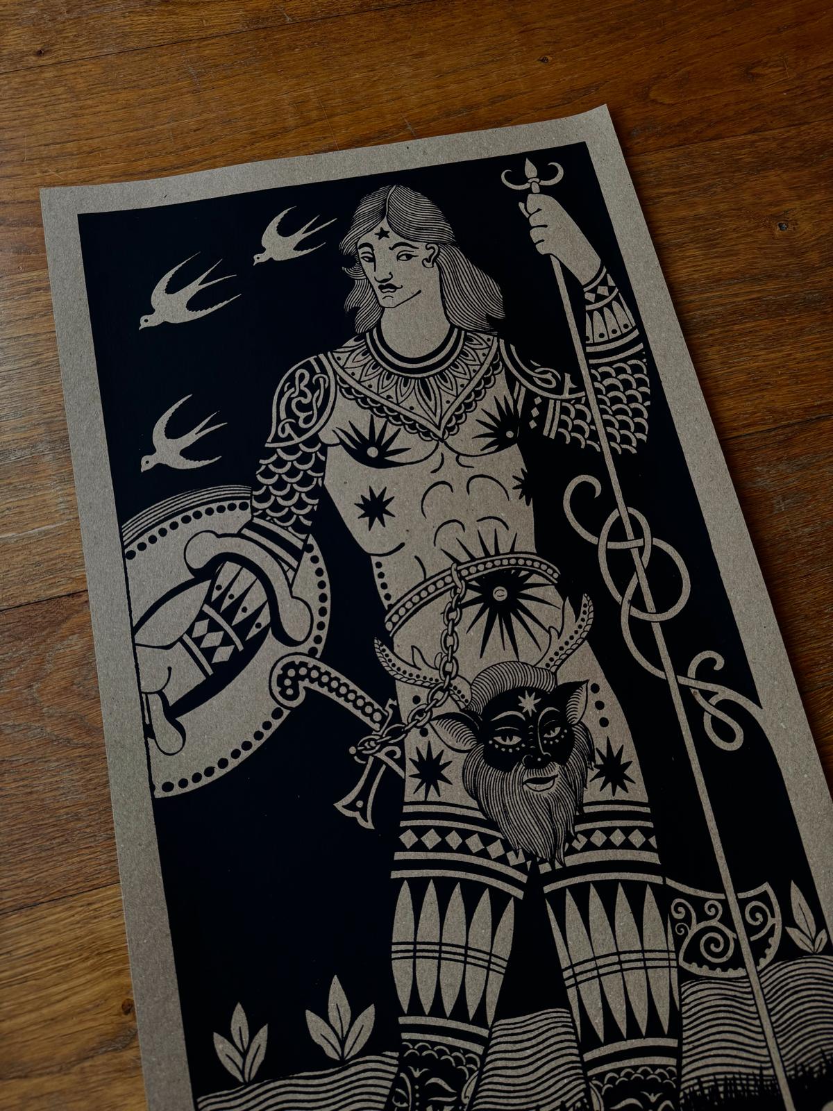 Pictish Warrior Man Print [Signed]