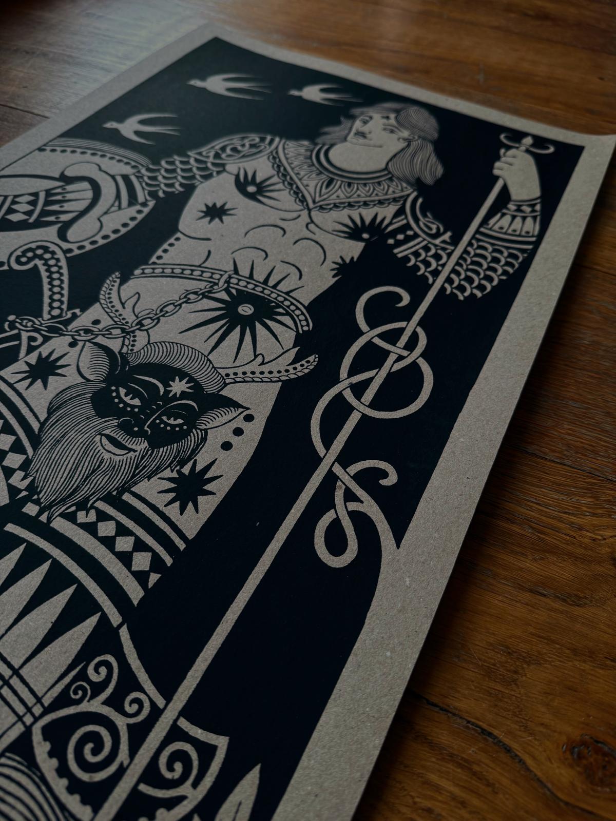 Pictish Warrior Man Print (Signed)