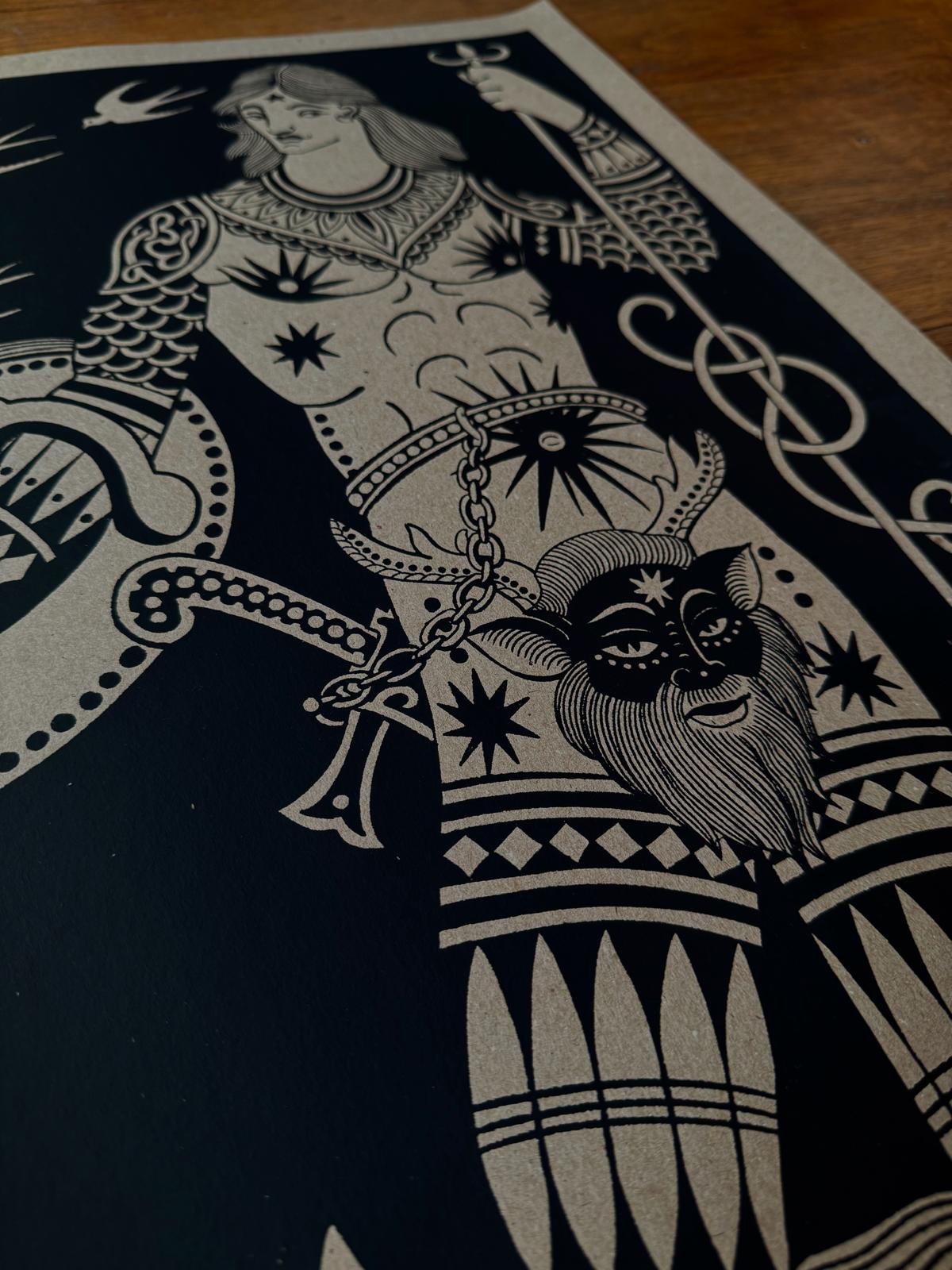 Pictish Warrior Man Print (Signed)