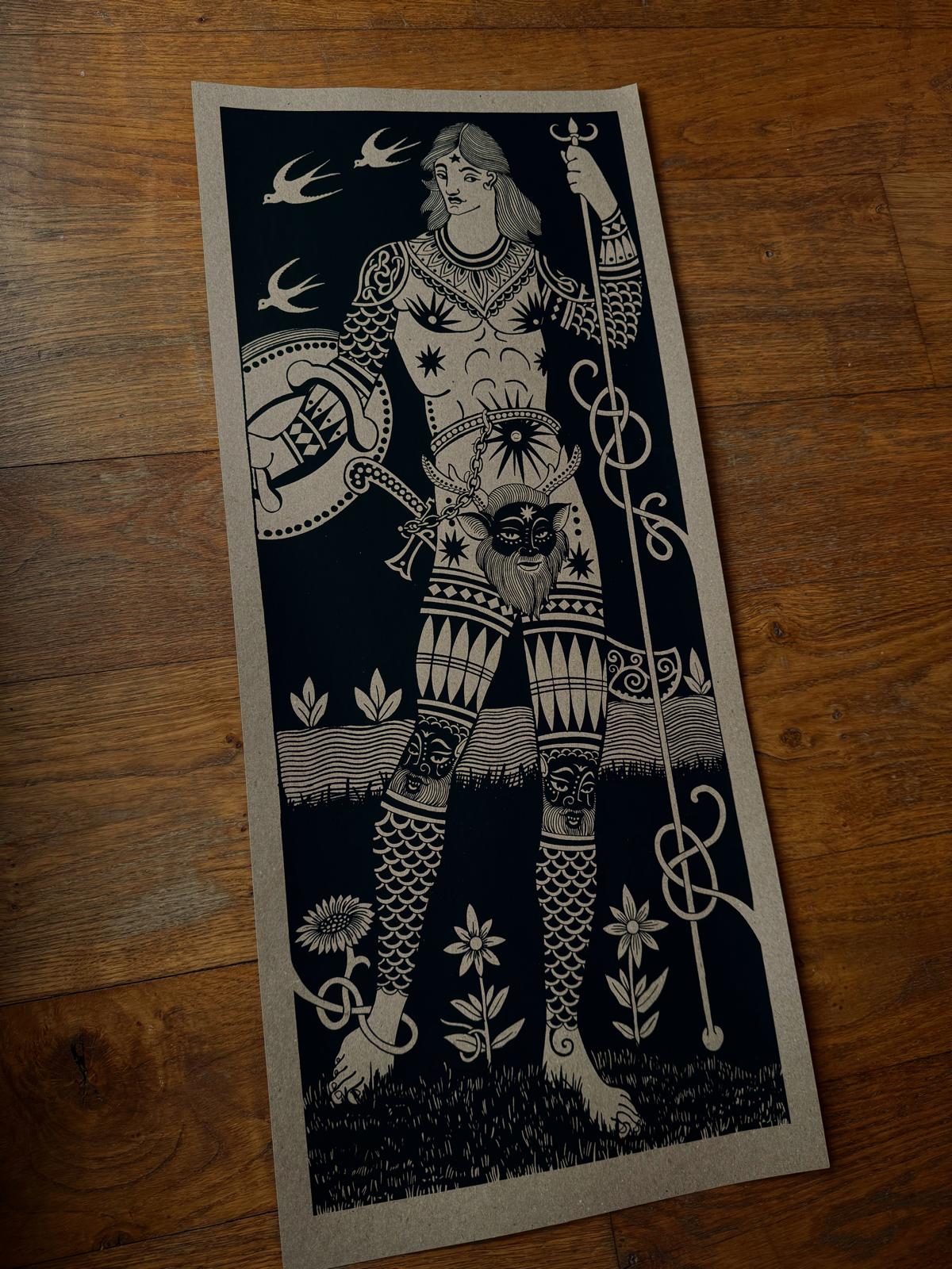 Pictish Warrior Man Print (Signed)