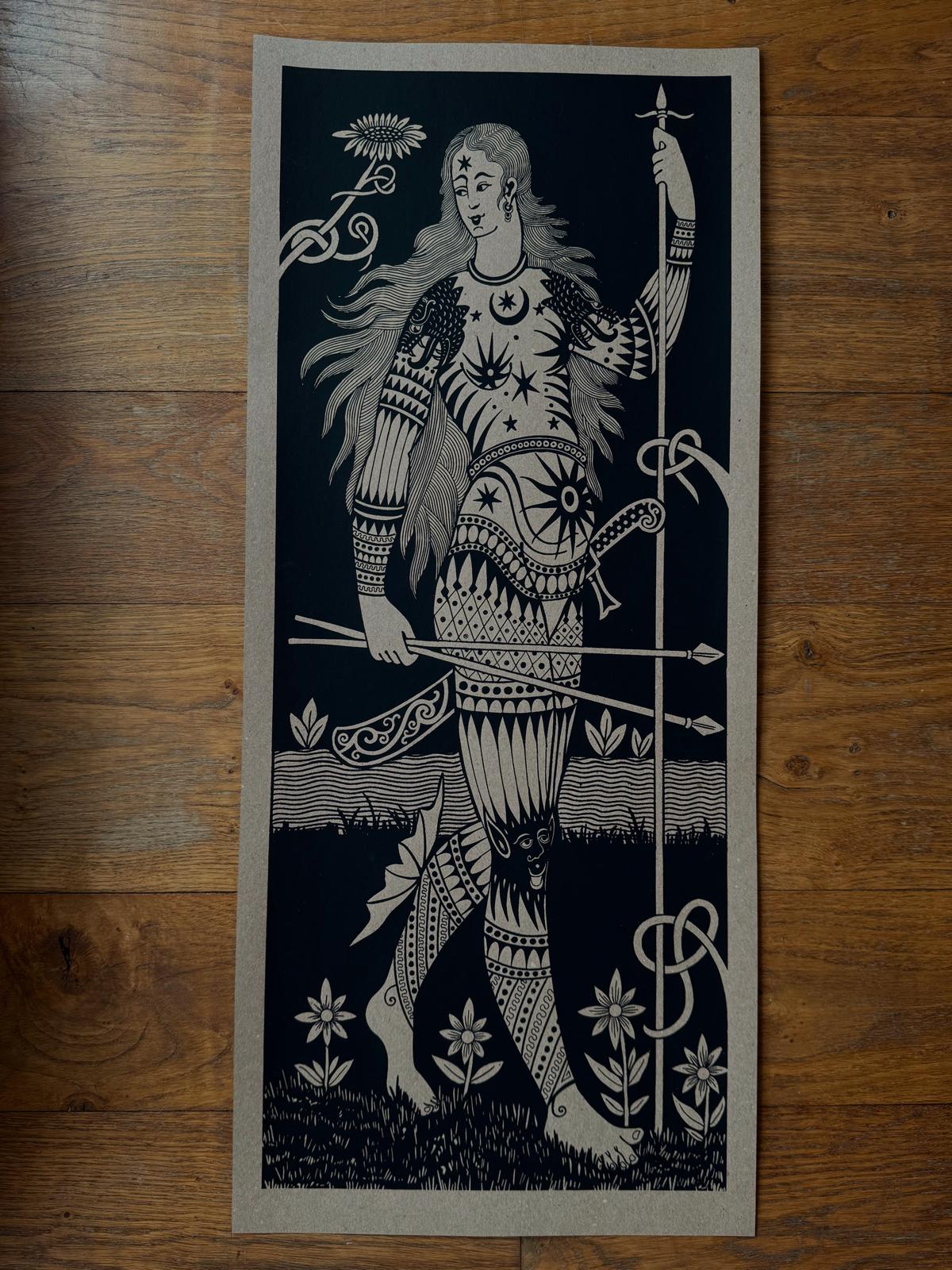 Pictish Warrior Woman Print (Signed)