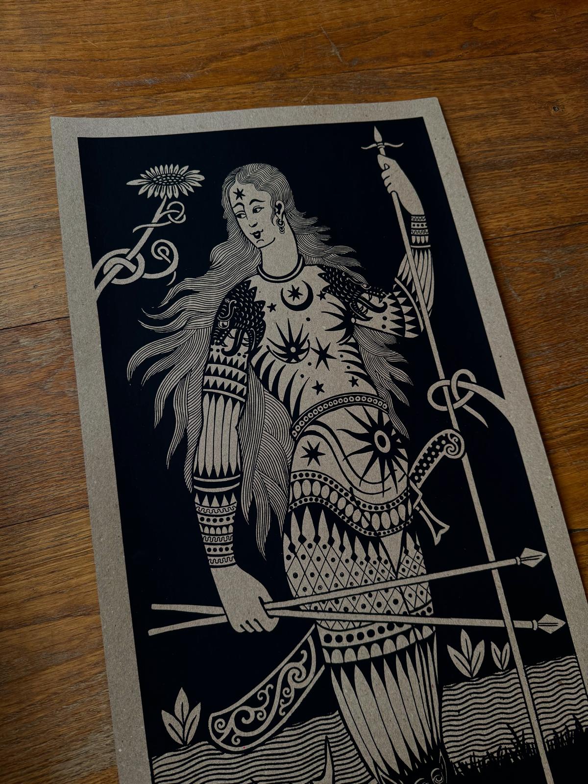 Pictish Warrior Woman Print (Signed)