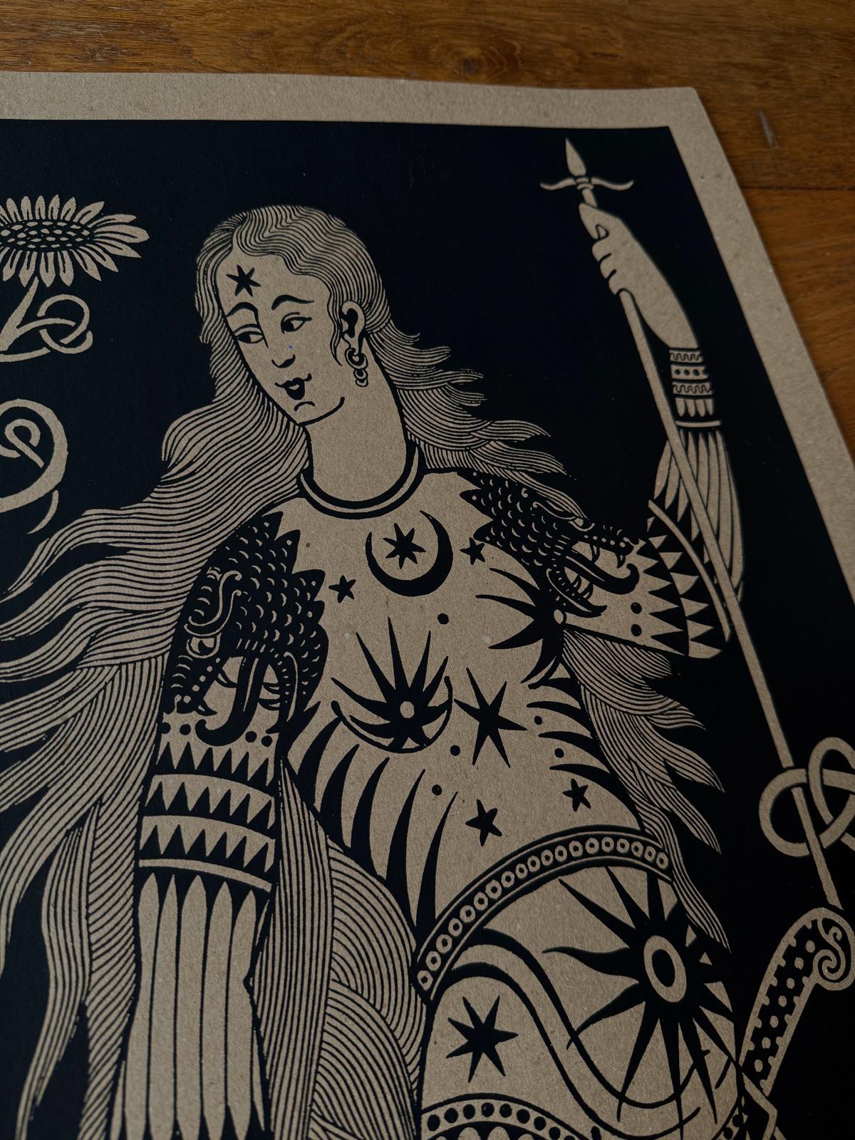 Pictish Warrior Woman Print (Signed)