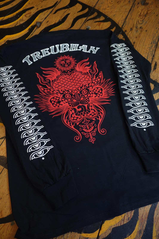 Black and Red Tibetan Long Sleeved T-shirt